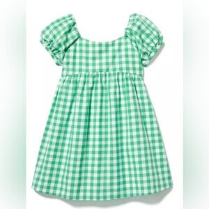 Janie and Jack Green Gingham Kids Dress